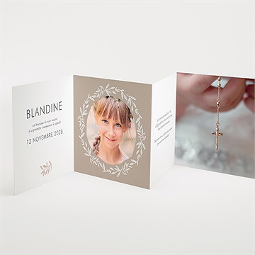 Faire-part communion le sacrement accordéon - Intérieur du faire-part