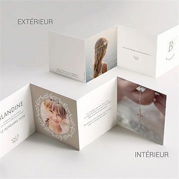 Faire-part communion le sacrement accordéon - Vue détaillée