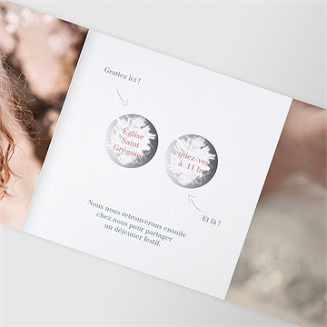 Faire-part communion couronne aquarelle accordéon - Zoom