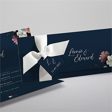 Faire-part mariage fleurs de nuit pochette