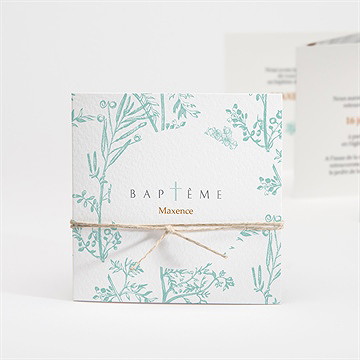 Faire-part de baptême gravure en rond accordéon