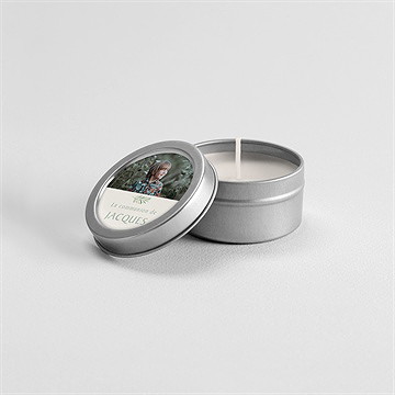 Bougie communion végétal argent - Mise en situation