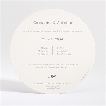 Faire-part mariage rien que nous rond - Dos du faire-part