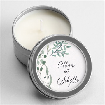 Bougie mariage bouquet provençal - argent