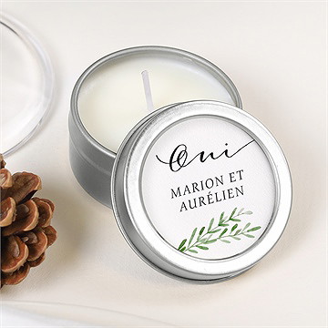 Bougie mariage branche d'amour - argent