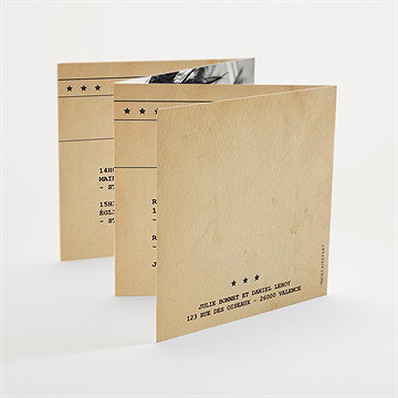 Faire-part mariage notre télégramme accordéon - Détail du faire-part