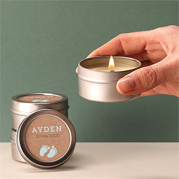 Bougie naissance cocotte en folie ! argent - Mise en situation