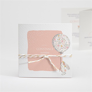 Faire-part de baptême petit lapin baptême accordéon