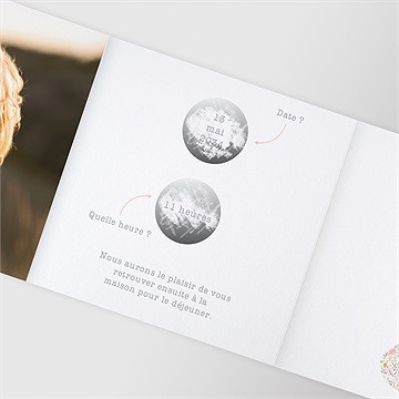 Faire-part de baptême petit lapin baptême accordéon - Zoom