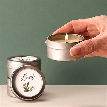 Bougie naissance présentation - argent - Bougie allumée