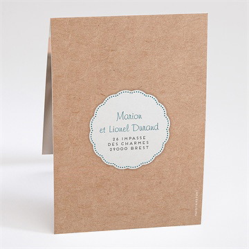 Faire-part naissance gros noeud et pois pli décalé - Dos du faire-part