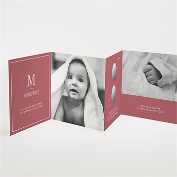 Faire-part de baptême polaroid chic ! accordéon - Intérieur du faire-part