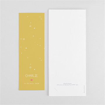 Faire-part naissance en jaune toute photomaton - Dos du faire-part