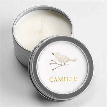 Bougie naissance célébration - argent