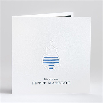 Faire-part naissance notre petit marin gaufrage