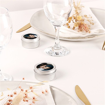 Bougie naissance instants - argent - Mise en situation