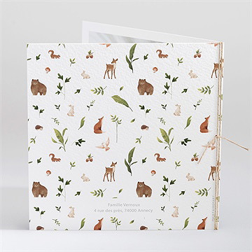 Faire-part naissance compères carré plié - Dos du faire-part