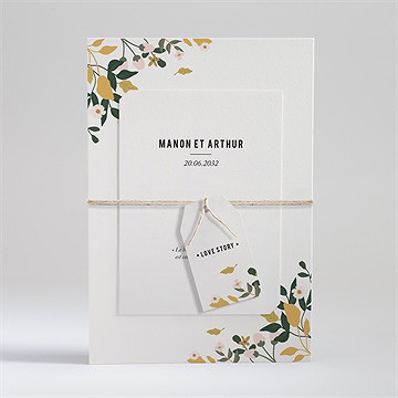 Faire-part mariage vintage champetre superposé