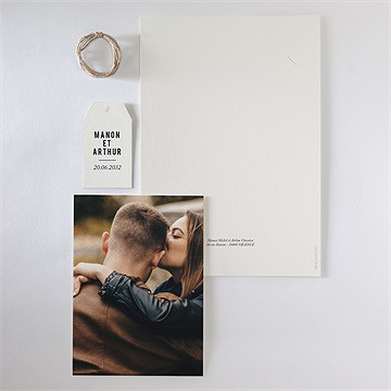 Faire-part mariage vintage champetre superposé - Vue d'ensemble