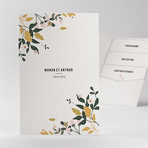 Faire-part mariage vintage champetre pocketfold