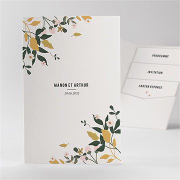 Faire-part mariage vintage champetre pocketfold