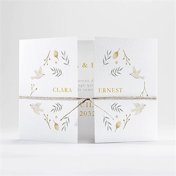 Faire-part mariage céleste 2 volets