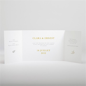 Faire-part mariage céleste 2 volets - Intérieur du faire-part