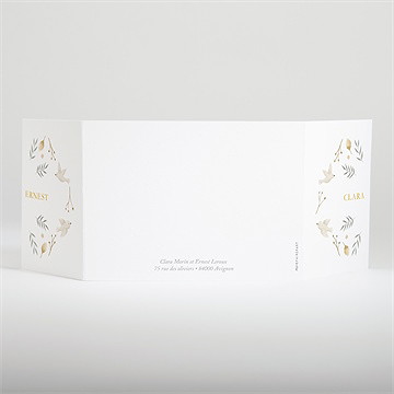 Faire-part mariage céleste 2 volets - Dos du faire-part