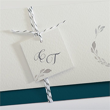 Faire-part mariage tourbillon pochette - Détail du faire-part