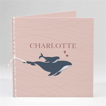 Faire-part naissance jolie baleine pliée