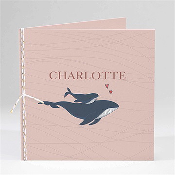 Faire-part naissance jolie baleine pliée