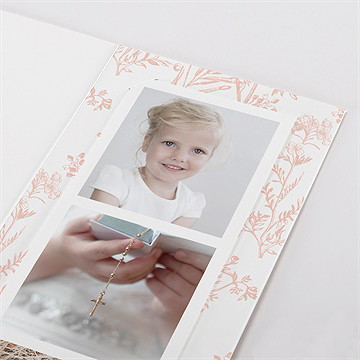 Faire-part communion gravures végétales photomaton - Détails du faire-part