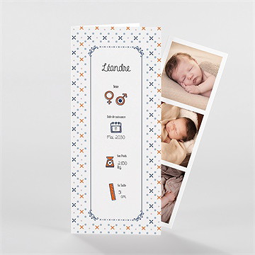 Faire-part naissance jolis pictogrammes photomaton