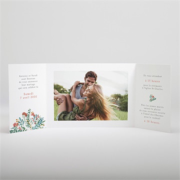 Faire-part mariage notre promesse 2 volets - Intérieur du faire-part