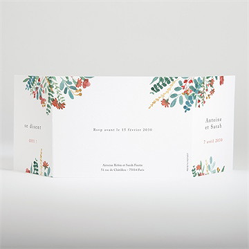 Faire-part mariage notre promesse 2 volets - Dos du faire-part