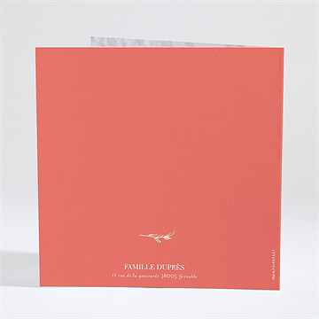 Faire-part naissance mon bébé grenadine dorure - Dos du faire-part