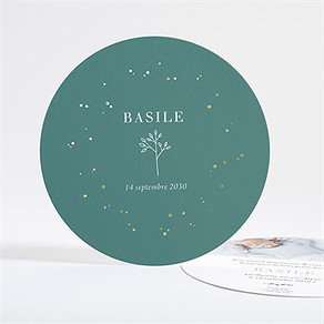 Faire-part naissance tendre pousse dorure