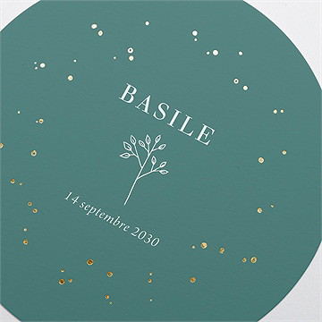 Faire-part naissance tendre pousse dorure - Détail du faire-part