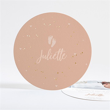 Faire-part naissance ses petits petons rond