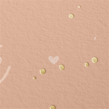 Faire-part naissance ses petits petons rond - Marquage à chaud OR