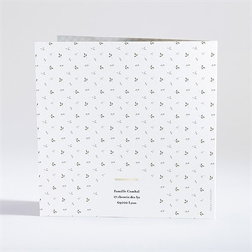 Faire-part naissance beau chouchou dorure - Dos du faire-part