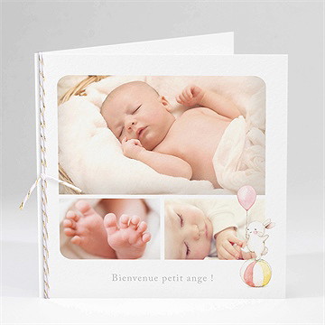 Faire-part naissance en equilibre carré plié