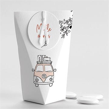 Boîte de dragées mariage douceur champetre étui