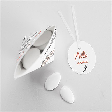 Boîte de dragées mariage douceur champetre étui - Intérieur de la boîte