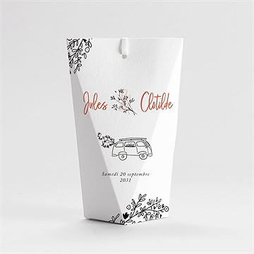 Boîte de dragées mariage douceur champetre étui - Dos de la boîte