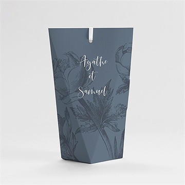 Boîte de dragées mariage dorure sur gravure étui - Dos de la boîte