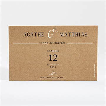 Save the Date mariage kraft champêtre - Dos de la carte