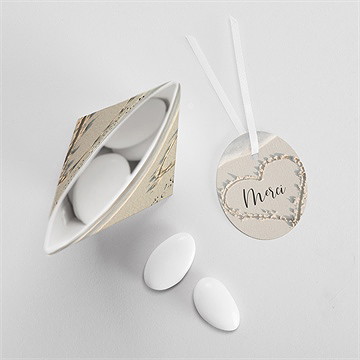 Boîte de dragées mariage dans le sable étui - Intérieur de la boîte