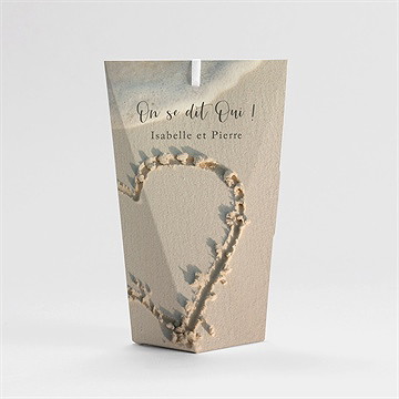 Boîte de dragées mariage dans le sable étui - Dos de la boîte