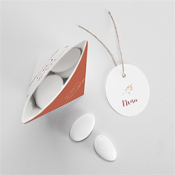 Boîte de dragées mariage terre de feu étui - Intérieur de la boîte